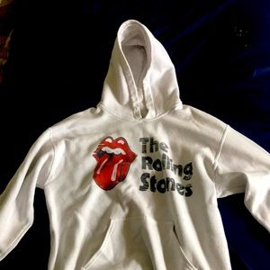 Rolling stone hoodie red black & white